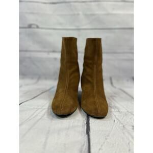 Free People Cecile Ankle Boots Brown Suede Booties Size 39.5 Pointed Toe Western